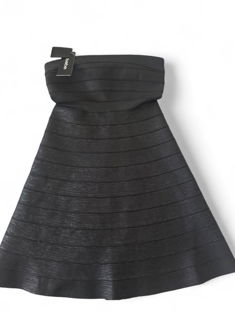 bebe mettalic Black bandage dress
